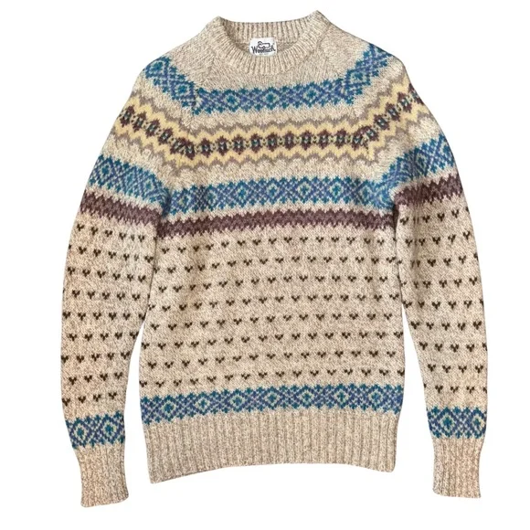 Vintage 1960’s Woolrich Fair Isle Sweater Wool - Picture 3 of 11